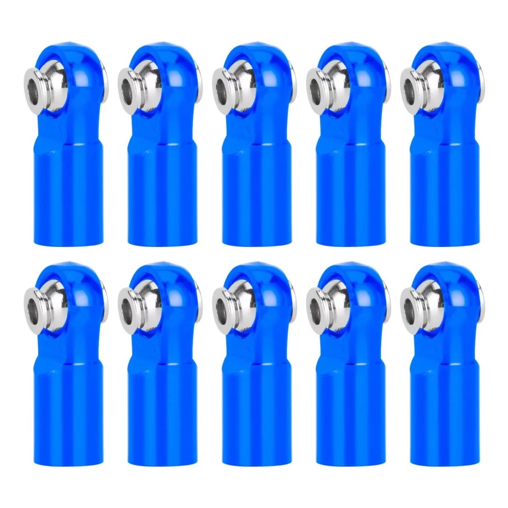 Adjustable Pull Rod for Axial for SCX10 for TRX4 for Tamiya CC01 D90 1/10 10Pcs Metal M4 Link Tie Rod End Ball Joint RC Crawler Upgrade Parts(Blue)