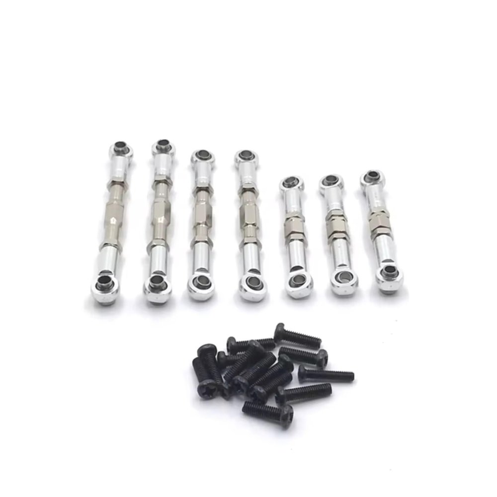 Adjustable Pull Rod for SuBo 1/12 BG1513 BG1518 Metal Upgrade Retrofit Adjustable Pull Rod Remote Control Car Parts Accessories(Silver)