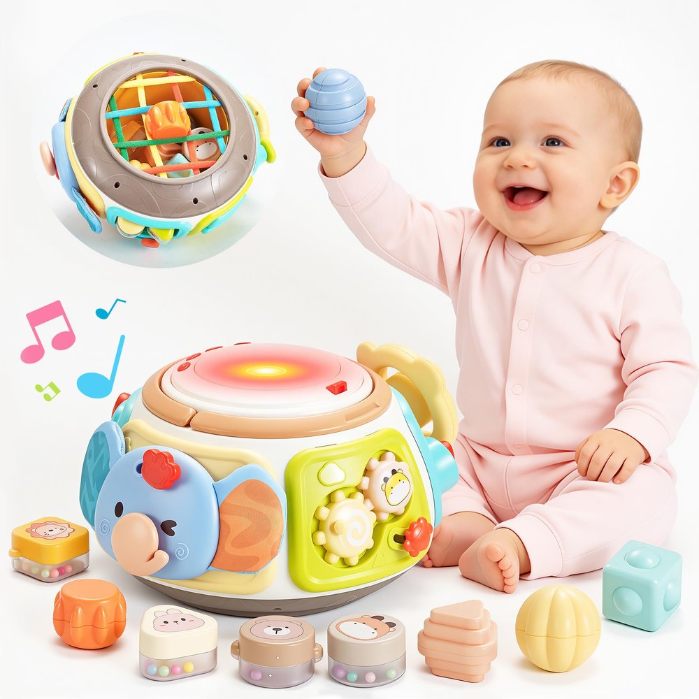 UZM Baby Activity Cube Drum (Blue)