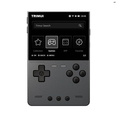 TRIMUI Brick Hammer Handheld Game Console, Mini Game Player with 3.2 inch IPS Screen, Portable Video Game Console with Built-in 64G TF Card (Grey 64G)