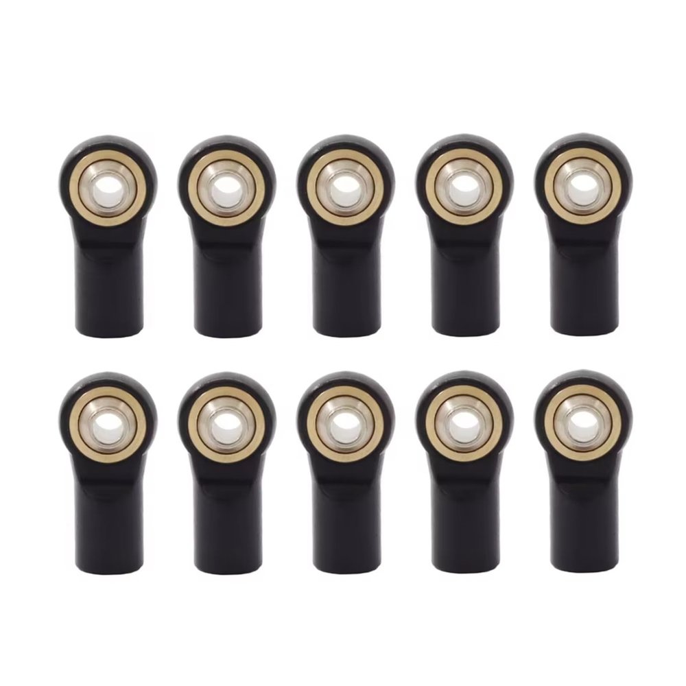 Adjustable Pull Rod for AXIAL for SCX10 D90 D110 for Tamiya CC01 1/10 10Pcs Metal M4 20MM Aluminum Link Tie Rod End Ball Joint RC Car Crawler Parts(Black)