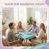 Chicplaid Felt Game Table Cover, Mahjong Table Cover Printed with Lotus for 34"x34" Folding Card, Machine Washable Fabric Felt for Poker Blackjack Bridge Board Games view 4