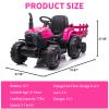 12V Electric Tractor with Detachable Trailer, Toddler Ride On Car/7-LED Headlights/2+1 Gear Shift/MP3 Player/Wireless Design & USB for Kids 3+ Years view 2