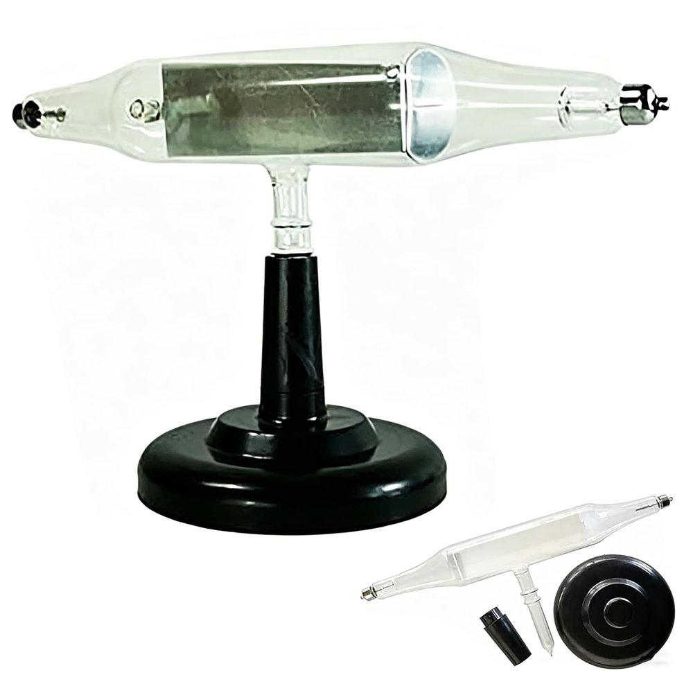 AFBEHL Cathode Ray Tube Kit, Glass X-Ray Tube with Stand, with Bracket and Base, Physics Teaching Equipment, Suitable for Students to Use in Classroom Teaching in The Laboratory