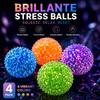 Firm Sensory Squeeze Ball for Adults, Textured Stress Relief Fidget Toy for ADHD Anxiety & Hand Grip Exercise, Spiky TPR Desk Squeeze Ball with Satisfying Resistance (Clear Neon Green) view 2