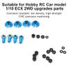 AQFNEB Link Rod End Ball Joint for 1/10 ECX 2WD RC Car, Aluminum Alloy RC Spare Parts with Anodized Surface, CNC Precision Machined Upgrade Accessory for Hobby RC Vehicles (Blue ECX1038B) view 3