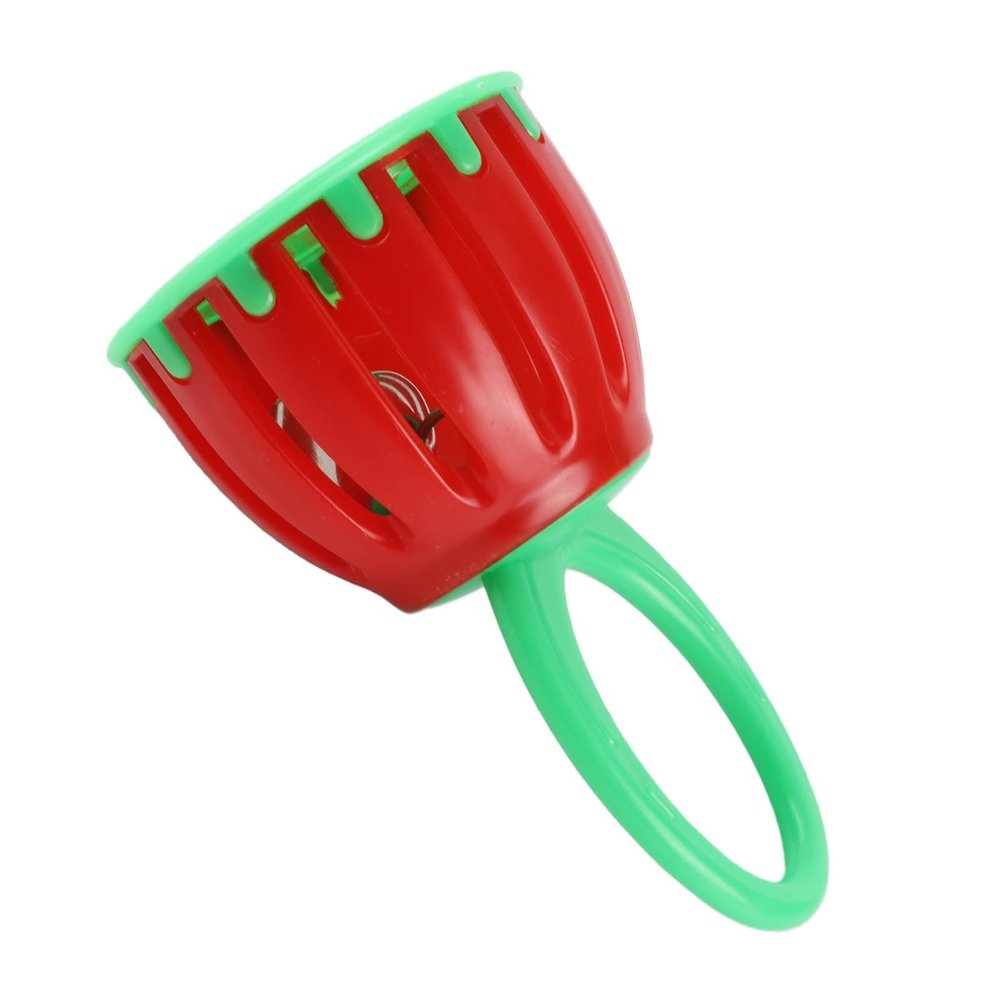 CHICIRIS Baby Cage Bell Rattle, Music Toy with Oval Handle for Early Education, Safe Plastic Metal Multicolor Instrument for Kids