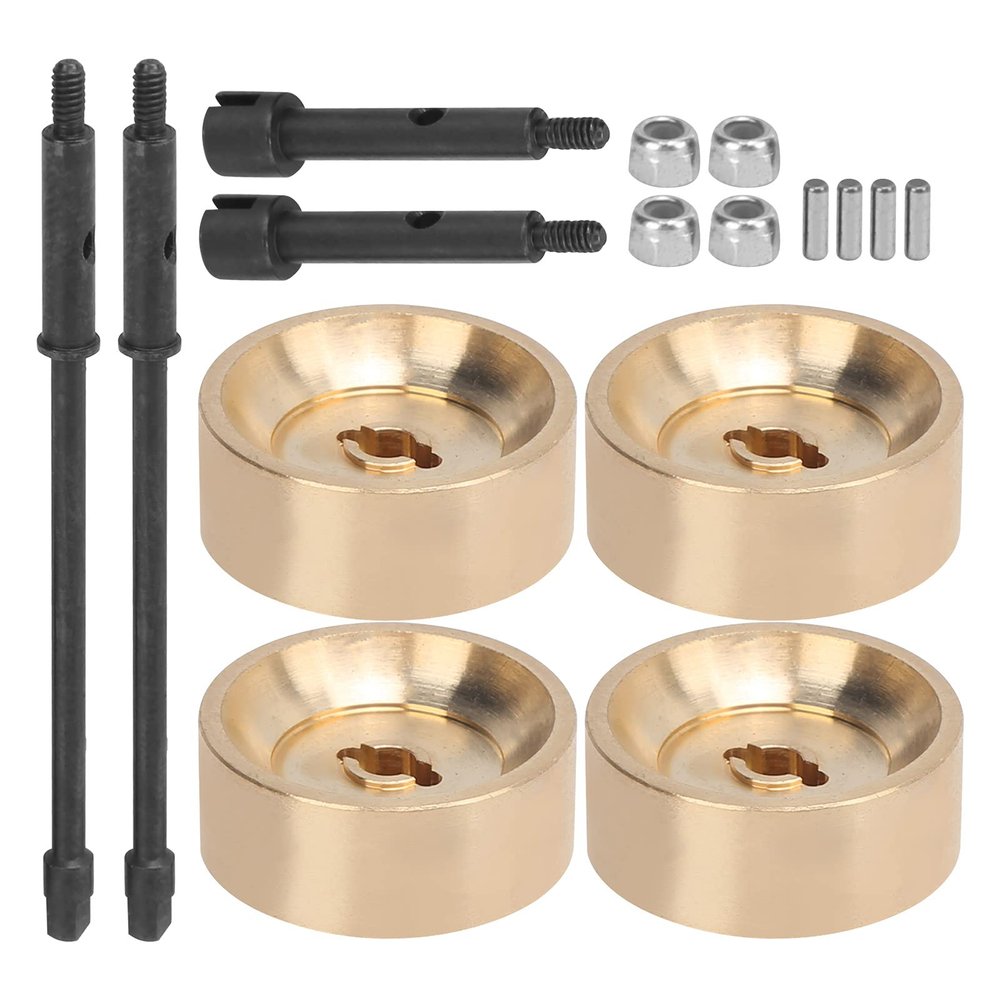 SPYMINNPOO Brass counterweight, Shockproof high compressive Strength axle Set with Upgraded Performance, for Axial SCX24 90081 1/24 RC car