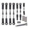 Adjustable Pull Rod for Slash 1/10 for Stampede for Rustler for Bandit 2WD Adjustable Steering Rod RC Car Aluminum Buckle Arc Chain Upgrade Part(Gray) view 1