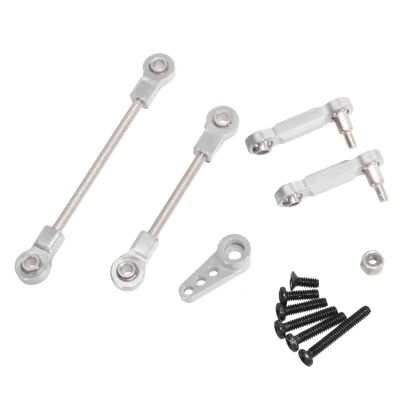 Adjustable Pull Rod for Wltoys 284131 284010 K969 K979 K989 P929 284161 1/28 Metal Servo Arm Pull Rod Remote Control Car Upgrade Accessories(Silver)