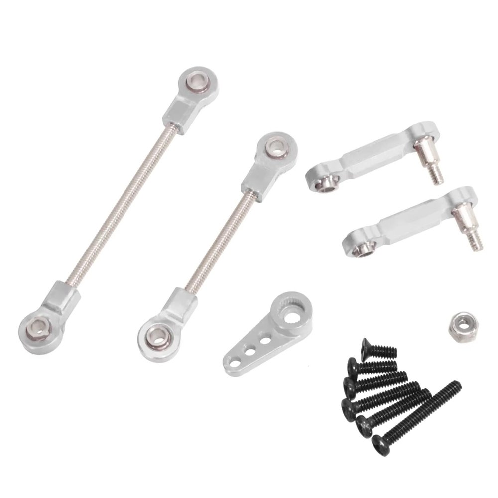 Adjustable Pull Rod for Wltoys 284131 284010 K969 K979 K989 P929 284161 1/28 Metal Servo Arm Pull Rod Remote Control Car Upgrade Accessories(Silver)