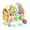 Kids Tool Set Wooden Pretend Play with Box, 7.48x4.92x5.59 inch Toolbox Building Toy for Toddlers Preschool view 2