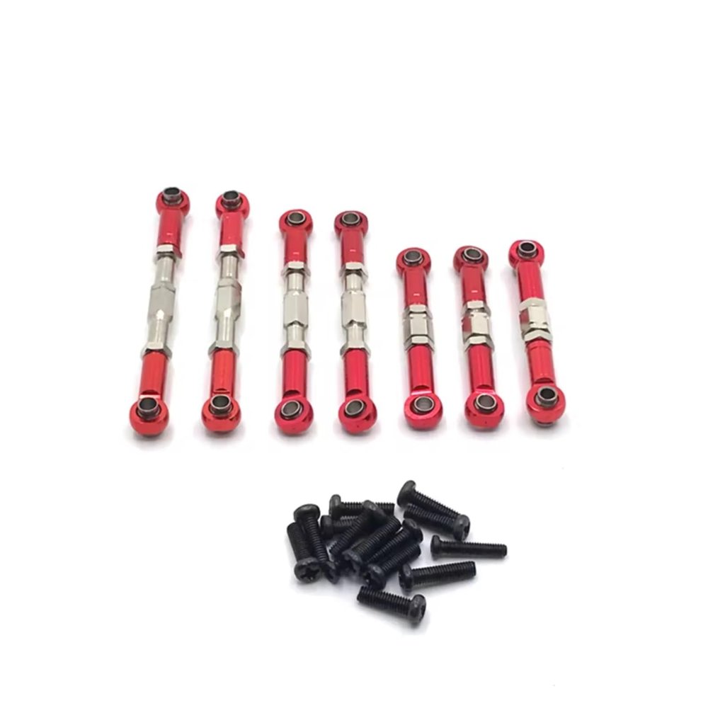 Adjustable Pull Rod for SuBo 1/12 BG1513 BG1518 Metal Upgrade Retrofit Adjustable Pull Rod Remote Control Car Parts Accessories(Red)