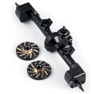 RC Crawler Brass Front Rear Portal Axle with Hex Adapter Weights for 1/24 Scale(Rear Axle)