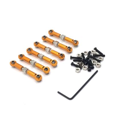 Adjustable Pull Rod for Wltoys 184011 A949 A959 A969 A979 K929 1/18 Metal Linkage Pull Rod Front/Rear Servo Link Tie RC Car Upgrade Spare Parts(Yellow)