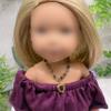 Multi Tone Purple Glass Crystal Bead Gold Heart Charm Doll Necklace view 4