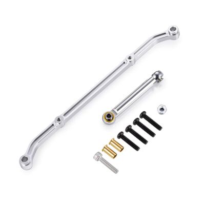 Adjustable Pull Rod for Axial for SCX10 1/10 Aluminum Steering Linkage Link Arm Set Remote Control Crawler Car Accessories Truck Spare Parts(Silver)