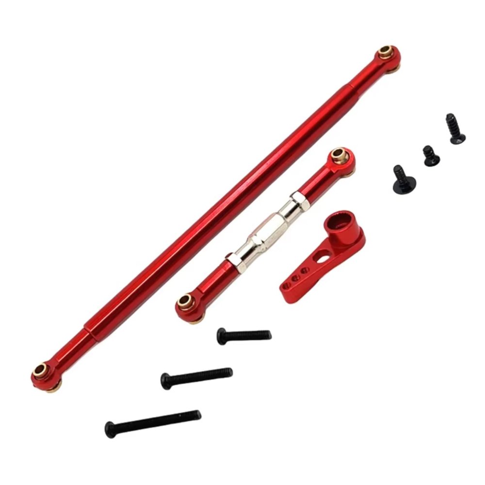 Adjustable Pull Rod for MN MN86 G500 for MN128 1/12 Metal Adjustable Steering Linkage Rods Servo Arm RC Car Upgrade Spare Parts(Red)