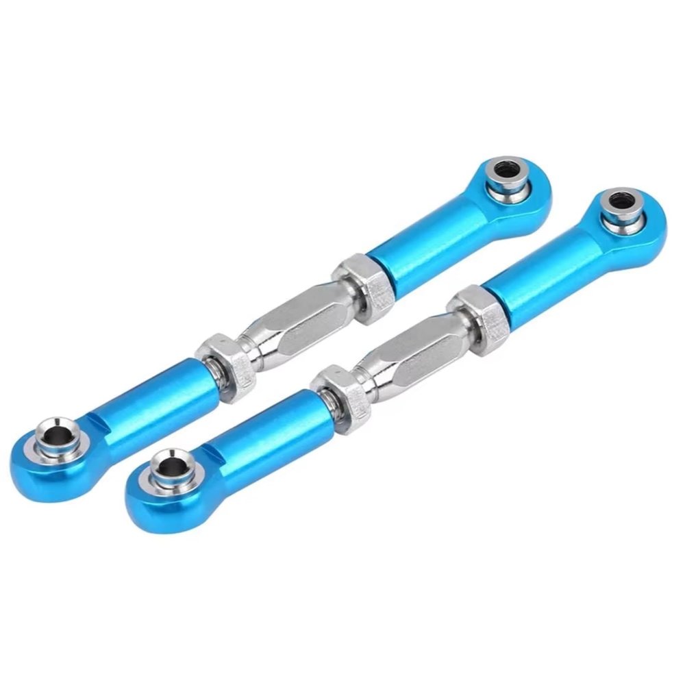 Adjustable Pull Rod for 94111 94188 CNC Machined Aluminium Alloy Steering Rod RC Linkage Servo Replacement Accessory Car Upgrade Parts(Blue)