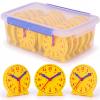 Batiyeer 38 Pcs Time Teaching Clock Kit with Storage Box for Kids 4.7" Mini Geared Clock Toy Bulk Classroom Set for Teaching Time Resources view 1