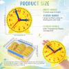 Batiyeer 38 Pcs Time Teaching Clock Kit with Storage Box for Kids 4.7" Mini Geared Clock Toy Bulk Classroom Set for Teaching Time Resources view 2