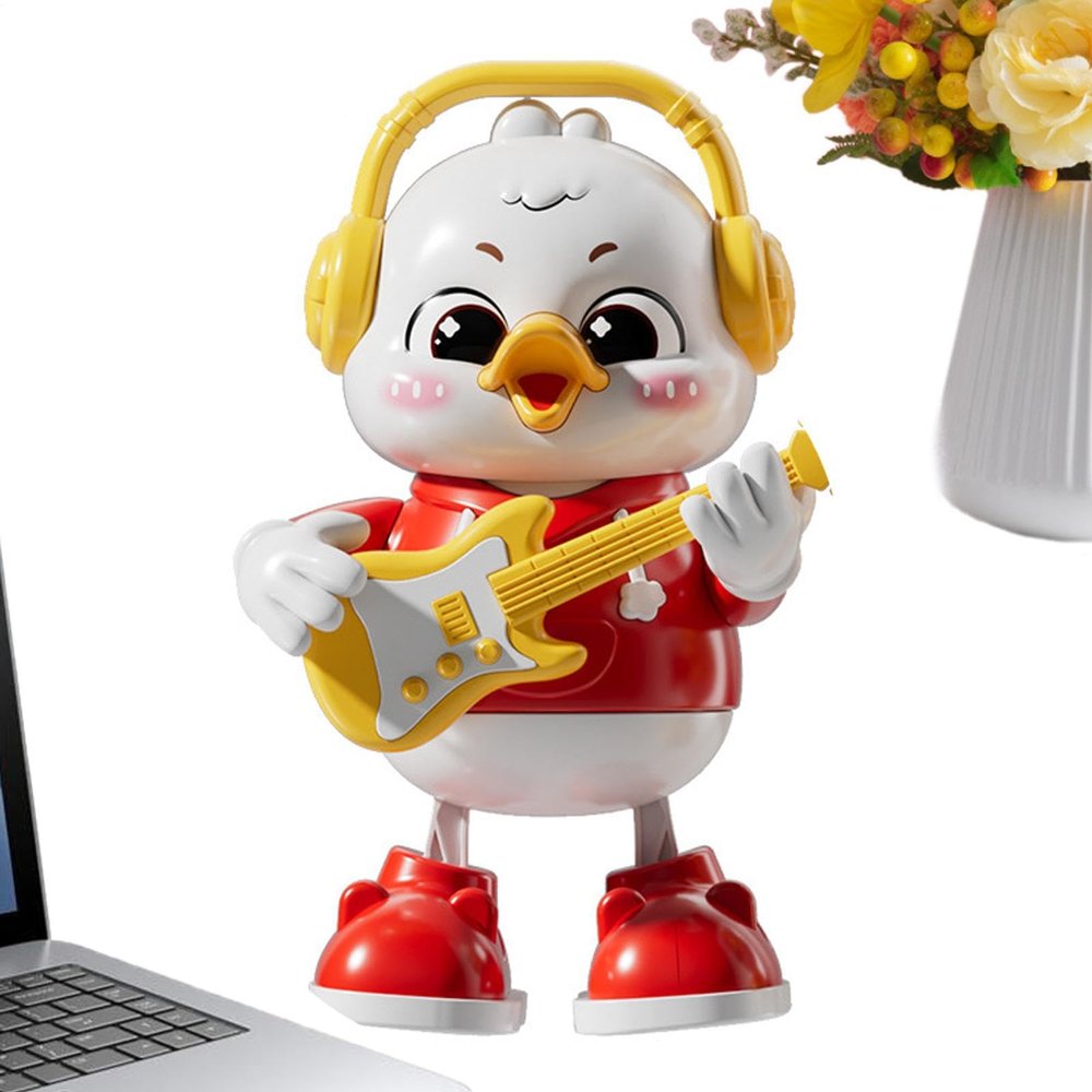Dancing Duck Toy - Interactive Musical Duck, Automatic Sensory Toy for Kids, with Music and Led Lights, Cute Dancing Guitarist Animal for Daycare Preschool Playground Birthday Kids Children