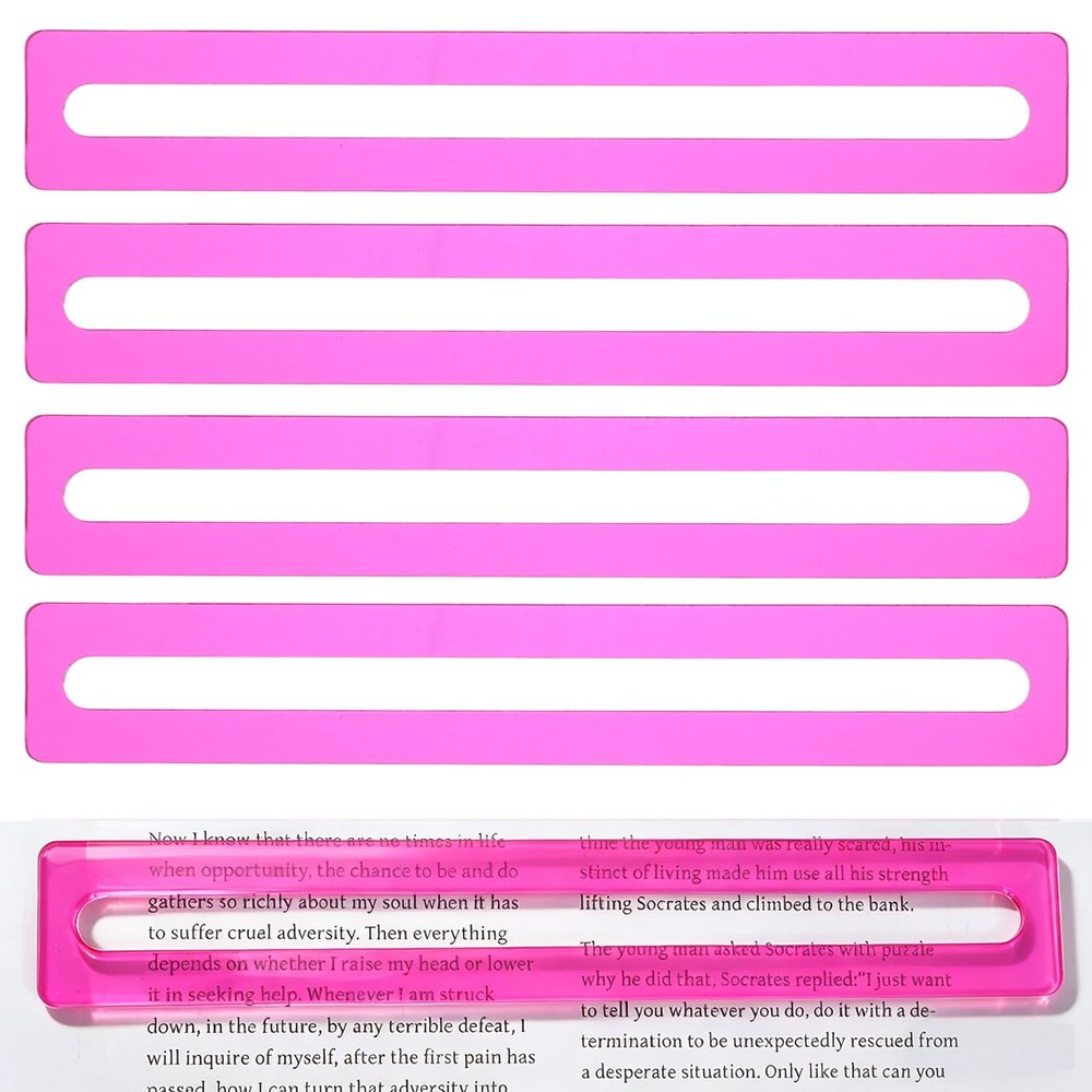 Falzqq 4PCS Mahjong Line Finder, Beginner Mahjong Rules Reader, Mahjong-Card Line Guide Rules Reader, Mah Jong Accessories, for Players, Enthusiasts, Beginners and Veterans (Pink)
