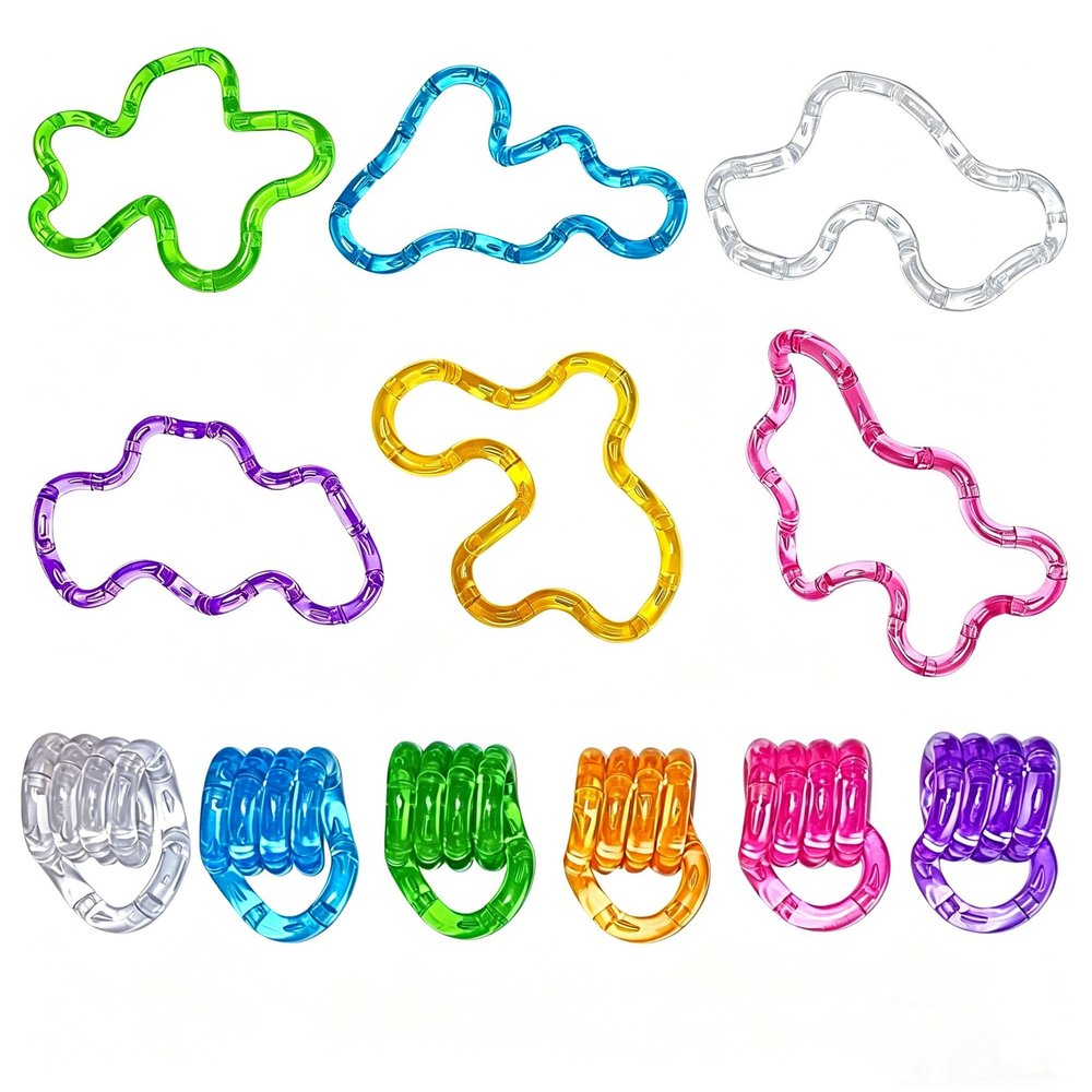 Eralivmart 6 Piece Multicolor Twisty Chain Sensory Fidget Toys for Adults