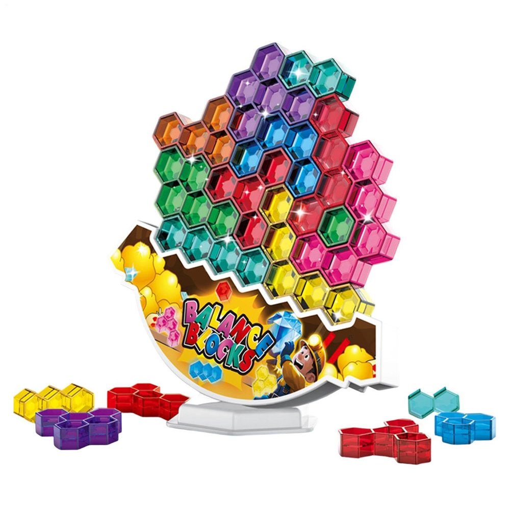 Balance Blocks Game - Wooden Balance Bricks - Interactive Games Building Blocks,for Fine Motor Skills Nursery Home Classroom School Desk