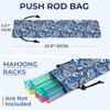 Mahjong Bag Set with Tote Bag, Small Zipper Pouch and Tile Rack Holder, Blue Paisley Floral Pattern, 3-Piece view 4
