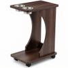 Sintuff Portable Poker Table Drink Carts with Casters and Built-in Shelving Poker Side Tables Drink Food and Snack Carts (Brown) view 1