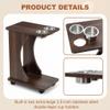 Sintuff Portable Poker Table Drink Carts with Casters and Built-in Shelving Poker Side Tables Drink Food and Snack Carts (Brown) view 4