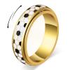 SYDNFZY Soccer Fidget Ring for Adults Stainless Steel Anxiety Relief Jewelry with Football Design for Women, Soccer Gifts for Men, Sport Mom Essentials (Gold, 9) view 1