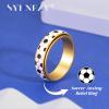 SYDNFZY Soccer Fidget Ring for Adults Stainless Steel Anxiety Relief Jewelry with Football Design for Women, Soccer Gifts for Men, Sport Mom Essentials (Gold, 9) view 4