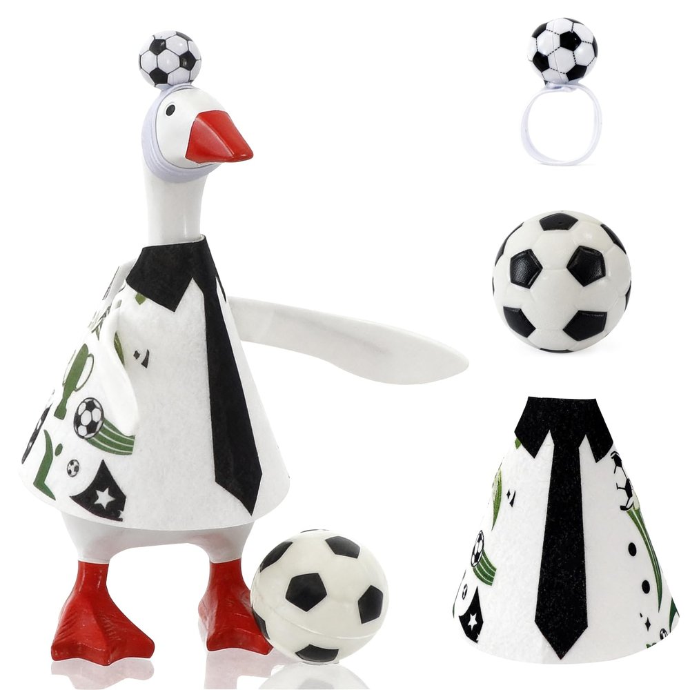 YGEINIT 2026 World Cup Soccer Desk Goose Outfits 7 Inch, Desk Goose Outfits Felt Costume with Soccer, World Cup Decoration for Desktop Goose Statues, Gifts for Soccer Lovers (Trophy)