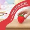 2 Pcs Strawberry Squishy Stress Ball, Realistic Soft Squeezable Fruit Fidget Toy, Cute Mini Strawberry Relief Squeeze Ball for Anxiety Stress Relief, Party Favors Gifts view 3