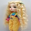 Jusuns Doll Hair Only JD880 9-10inch Long Sauvage wave Mid Parting Mermaid Curly with Twin Bow Braids Soft Fiber Doll Wigs (Blonde SN4) view 2