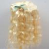 Jusuns Doll Hair Only JD880 9-10inch Long Sauvage wave Mid Parting Mermaid Curly with Twin Bow Braids Soft Fiber Doll Wigs (Blonde SN4) view 3