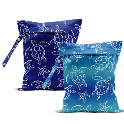 SRLDCR 2PCS Wet Dry Bags Sea Turtle wet bags Swimsuit Bag Beach Essentials Summer Gifts Washable Reusable Waterproof Bag for Swimsuit Pool Beach Diapers Dirty Yoga Gym