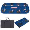 Giantex 79 x 36 Inch Poker Table Top, Foldable 8 Player Texas Holdem Poker Table Topper w/Carry Bag, Cup Holders, Chip Trays, Portable Anti-Slip Blackjack Card Board Poker Mat Layout for Casino view 1