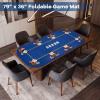 Giantex 79 x 36 Inch Poker Table Top, Foldable 8 Player Texas Holdem Poker Table Topper w/Carry Bag, Cup Holders, Chip Trays, Portable Anti-Slip Blackjack Card Board Poker Mat Layout for Casino view 4
