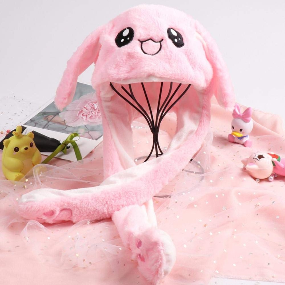 Aumotop Cute Rabbit Ear Hat Plush Toy Winter Hat for Easter Party, Adults Children Teens, Bluepinkwhite (Pink)