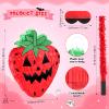 Soulchen Summer Halloween Piata Decoration 16 Inch Spooky Strawberry Piata with Stick Blindfold and Confetti for Summer Halloween Pool Beach Party Decors Photo Game Prop Birthday Supply view 2