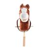 Mingzhe Horse Stick Toy Plush Soft Cartoon Look Sound Effect Horse Head Stick Toy with Wheels and Thickened Handle for Kids Toddlers Indoor Outdoor Play (Coffee) view 1