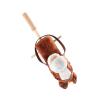 Mingzhe Horse Stick Toy Plush Soft Cartoon Look Sound Effect Horse Head Stick Toy with Wheels and Thickened Handle for Kids Toddlers Indoor Outdoor Play (Coffee) view 3