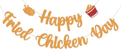 Happy Fried Chicken Day Banner Fried Chicken Day Decorations Orange