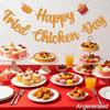 Happy Fried Chicken Day Banner Fried Chicken Day Decorations Orange view 4