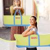 Sunnymove Mahjong Bag for Tiles and Racks Empty American Mahjong Tiles Carrying Tote 31.5 x 12 x 4 Inch Canvas Tile Game Accessory Gift for Pusher Rack Mat Carrying, Case Only(Blue and Lime Green) view 4