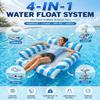 4-in-1 Inflatable Water Hammock Pool Floating Lounge Chair & Swimming Bed with Air Pump, Portable Foldable Water Lounger Chair Raft for Swimming Pool Party Summer Lake Waters Fun(Blue) view 2