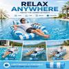 4-in-1 Inflatable Water Hammock Pool Floating Lounge Chair & Swimming Bed with Air Pump, Portable Foldable Water Lounger Chair Raft for Swimming Pool Party Summer Lake Waters Fun(Blue) view 3
